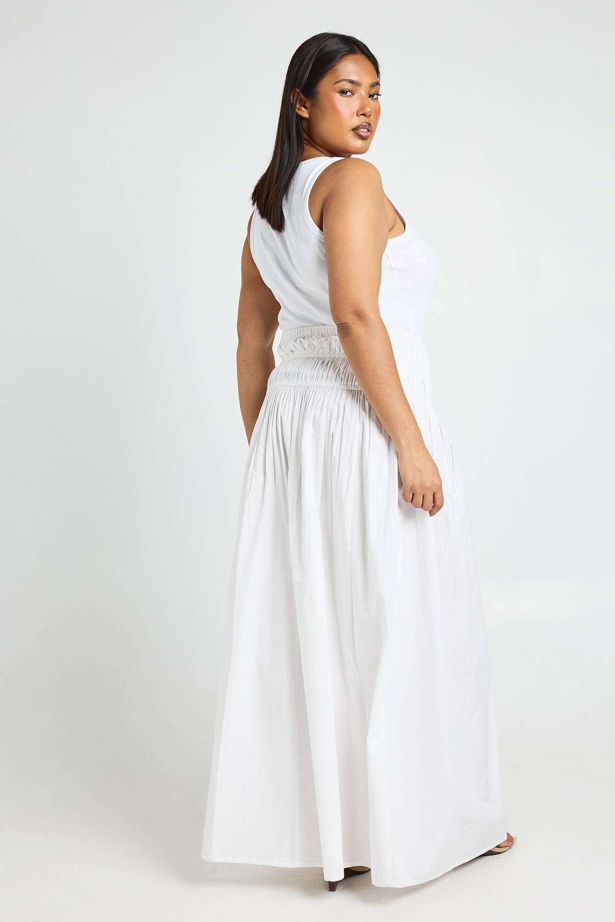 boohoo Jupe Maxi Froncée Grande Taille