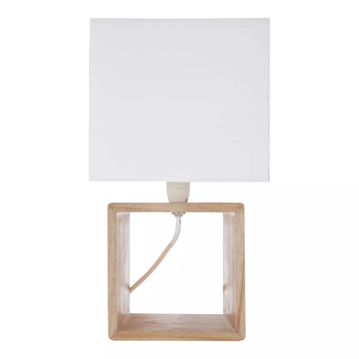 Lampe à poser en bois (H32 cm) Kara Blanche