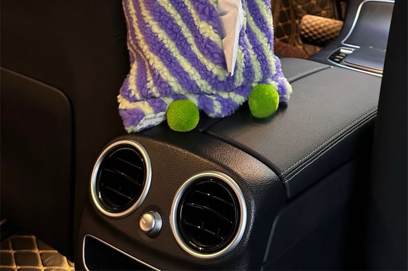 Olsin - Gestreepte Cartoon Chenille Auto Hangende Tissuehoes