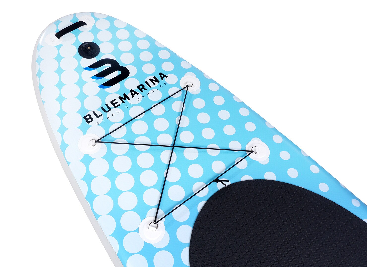 Bluemarina SUP Board Moana, aufblasbar mit Double Layer, Paddel, Pumpe, Rucksack, 5J Garantie (305x76x15cm / 10')