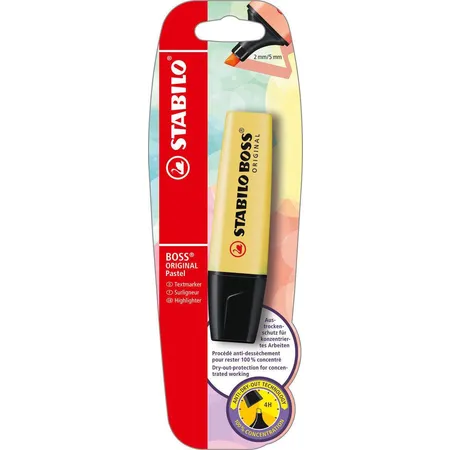 Textmarker - STABILO BOSS ORIGINAL Pastel - Einzelstift - pudriges Gelb