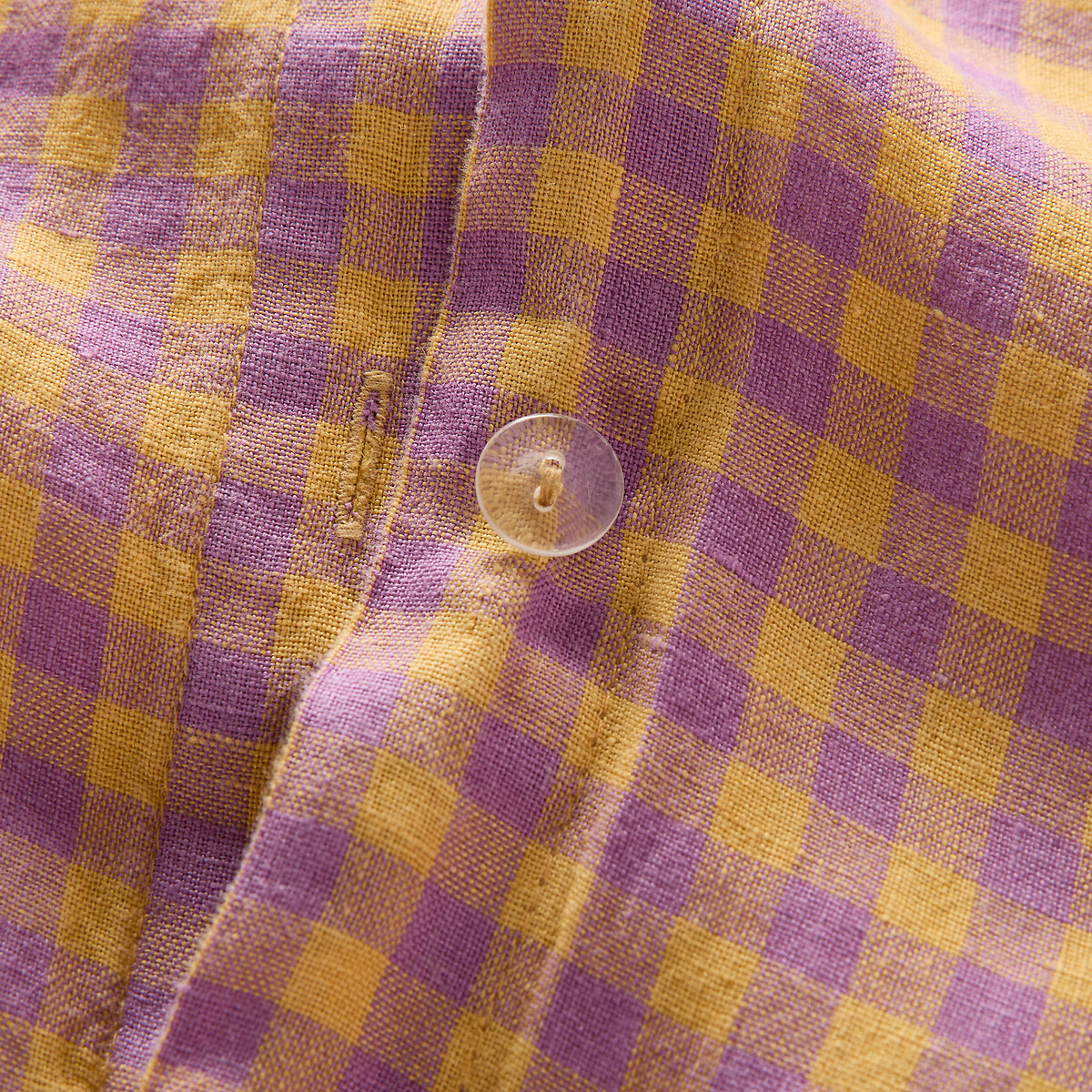 LA REDOUTE INTERIEURS<br>Capa de edredão em linho lavado, Acélie lavanda/ocre