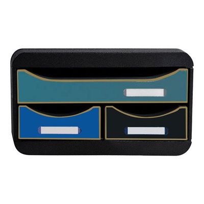 Exacompta Neo Deco - Module de classement 3 tiroirs - noir/multicolore