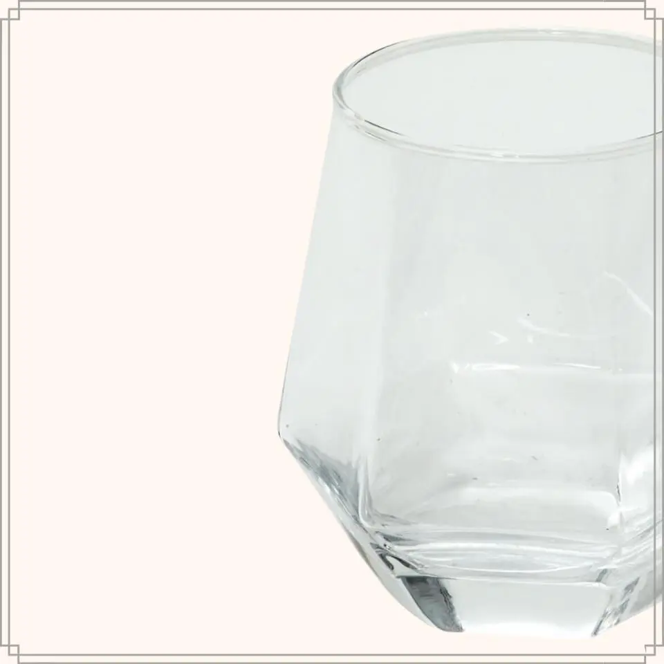 OTIX Waterglazen Set van 12 300ml Diamant vorm Transparant Glas
