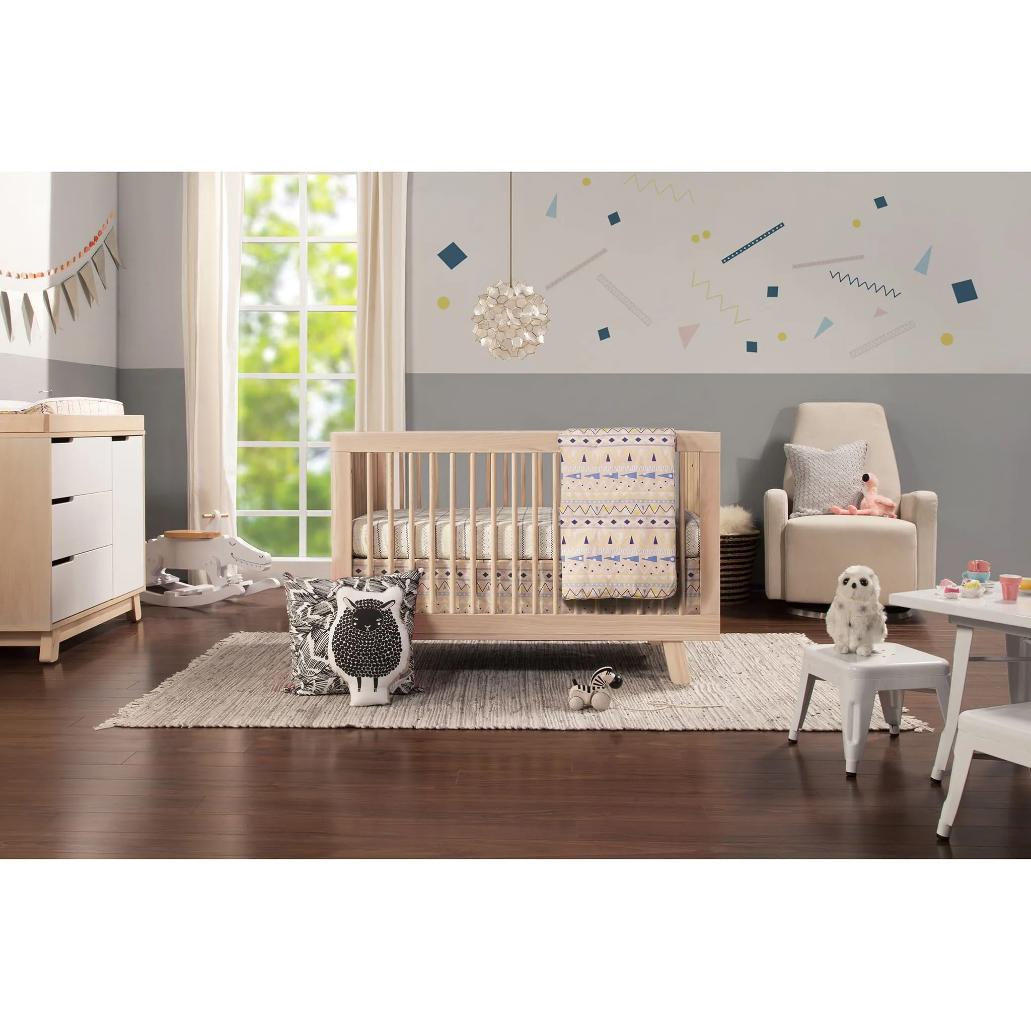 Babyletto Meuble à Langer à 3 Tiroirs Hudson avec Plateau Amovible - Naturel Lavé   Blanc
