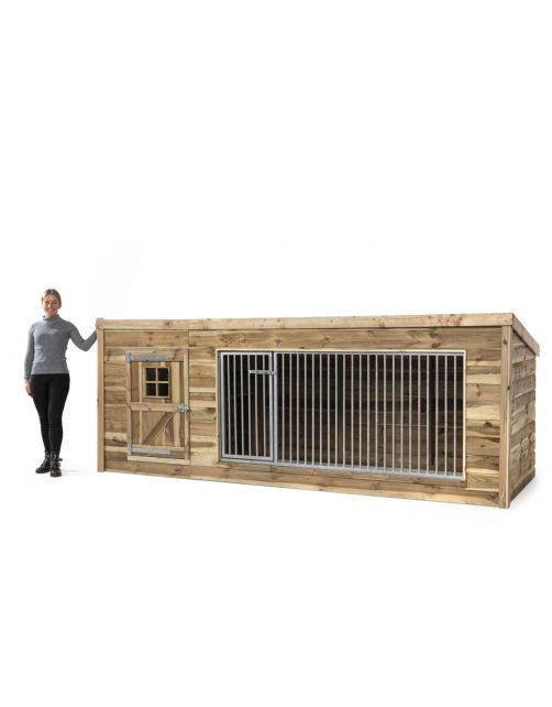 Voldux Hondenkennel Luna Xl - Hondenhok - 342x130x132 cm Bruin
