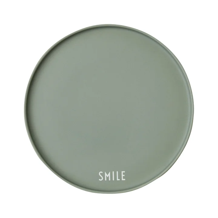 Design Letters - AJ Favourite Porzellan Teller, Smile / grün