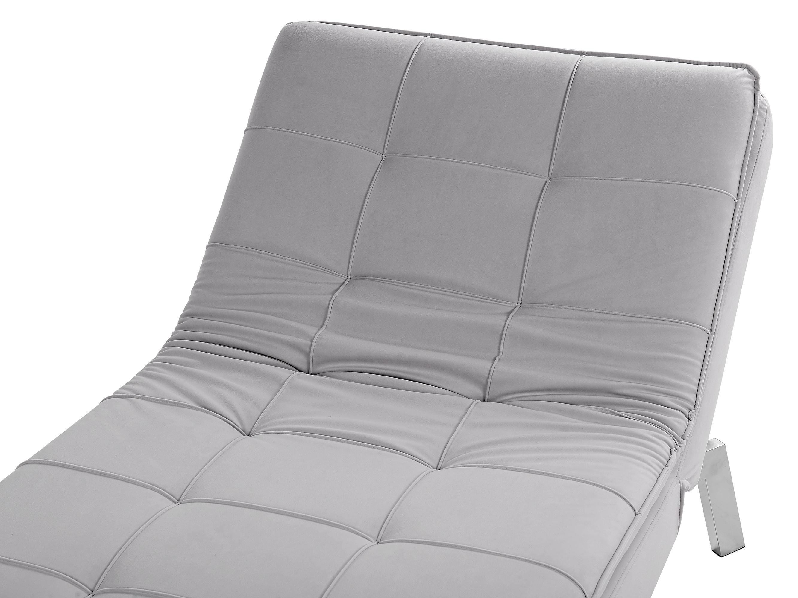 Chaise longue LOIRET Fluweel Lichtgrijs