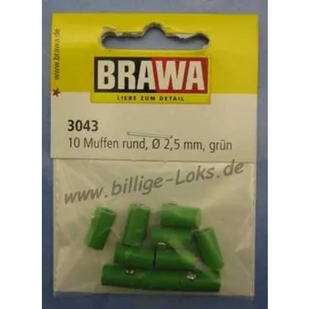 Brawa 3043 - Muffen rund, grün, 10 Stück