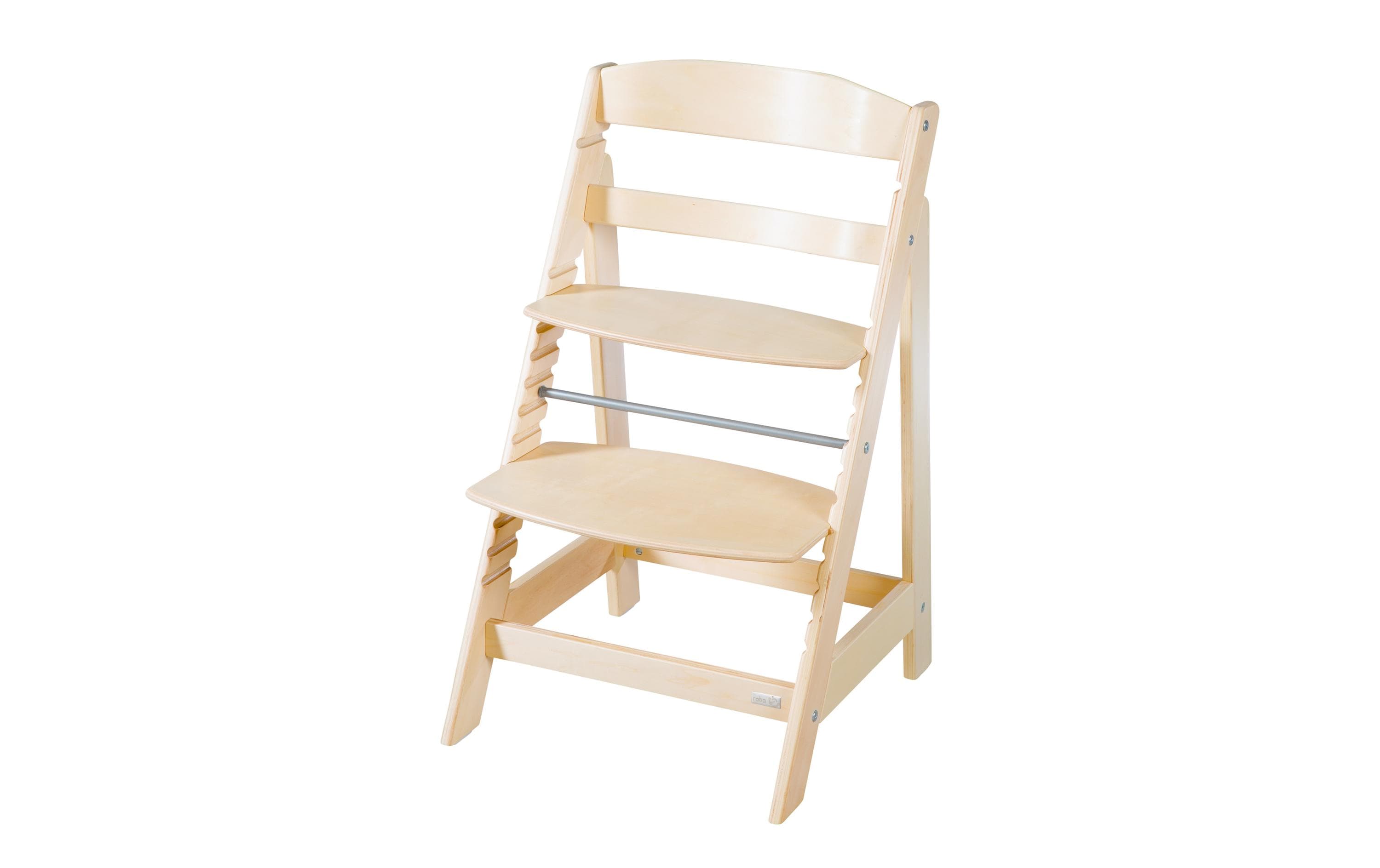 Treppenhochstuhl Born up Set 2-in-1 Natur, Greyish gesteppt<br>Hochstuhl mit Liegefunktion