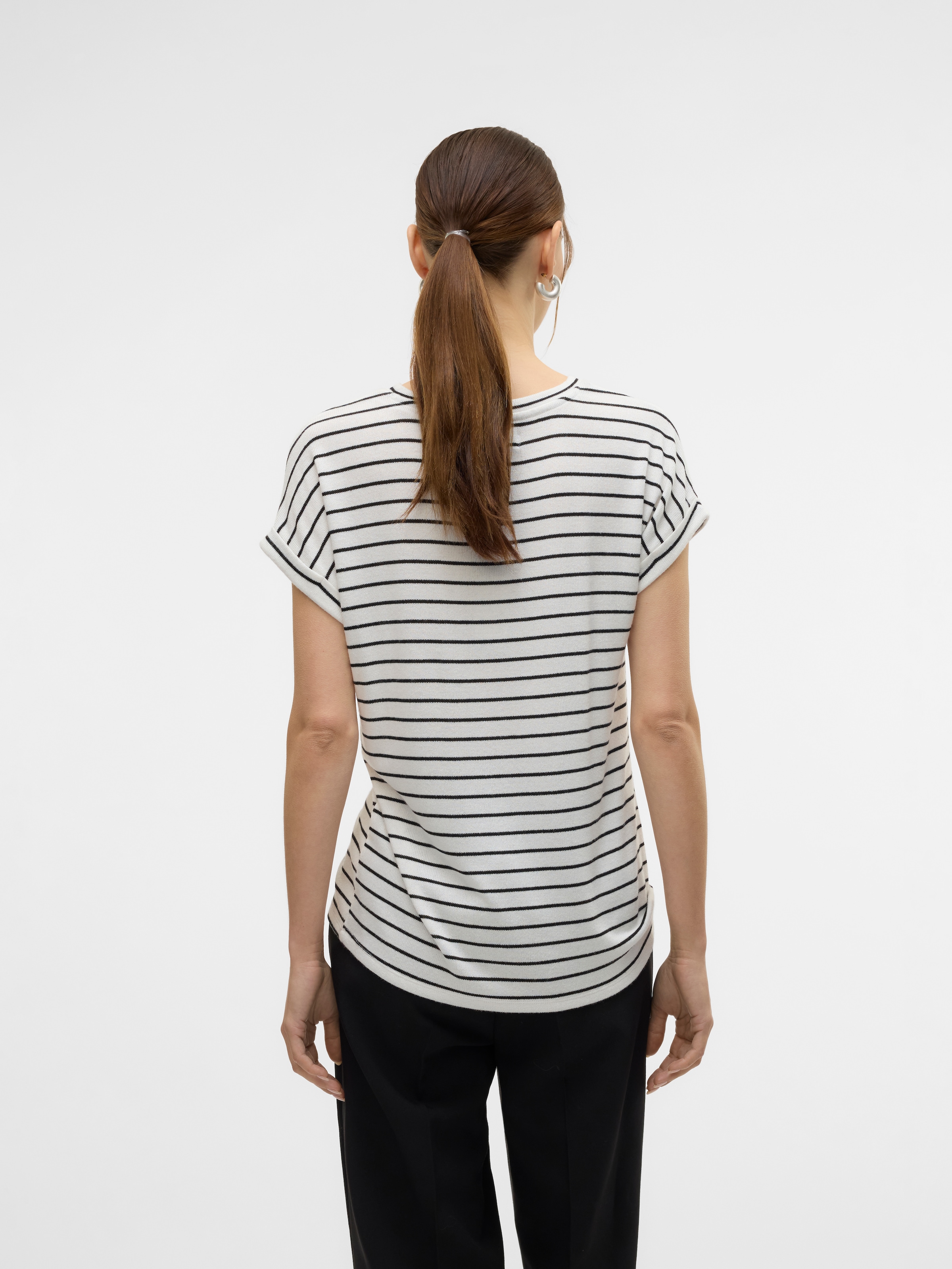 Vero Moda Kurzarmpullover »VMBRIANNA SS O-NECK PULLOVER BOO  REP«, mit Umschlagsaum am Kurzarm