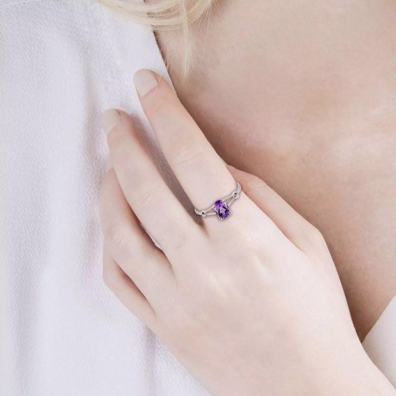 Bague Femme - améthyste - Or 9 Carats