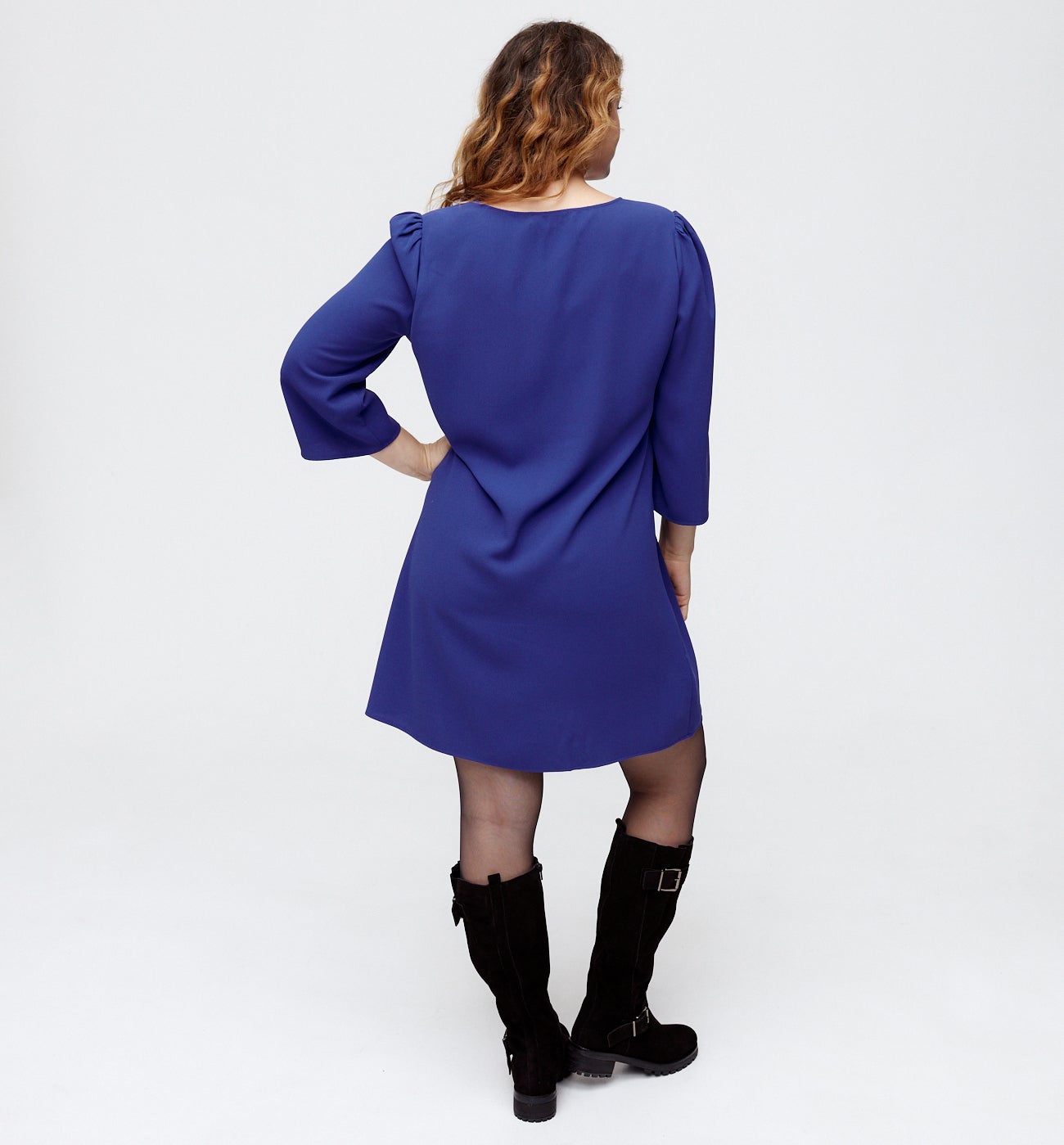 Robe courte évasée Femme - Bleu