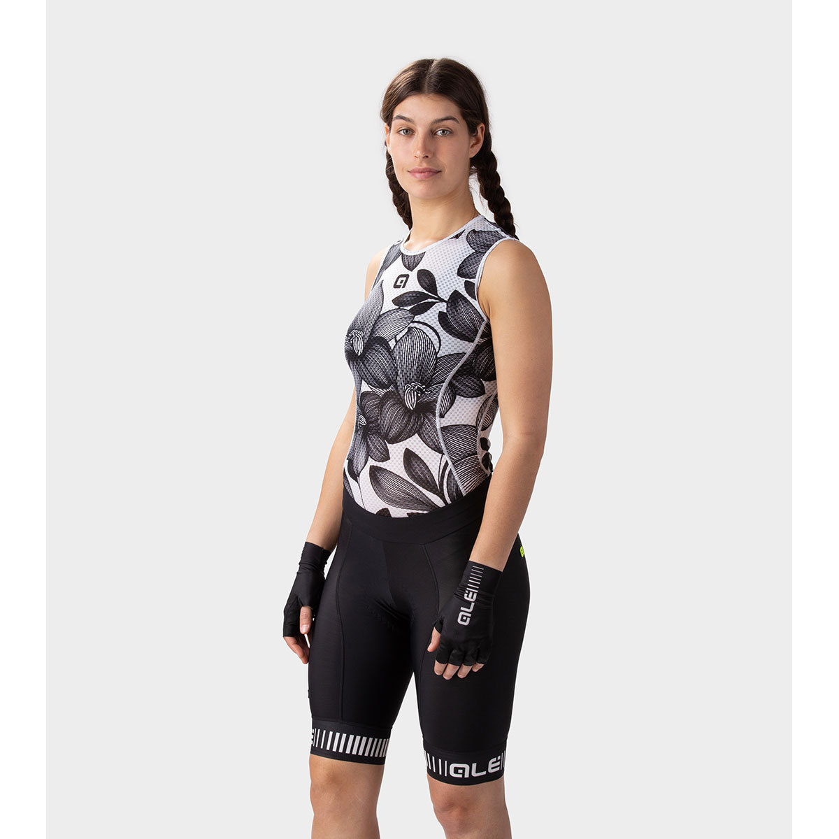 Ale PRR Strada Fietsbroek Zonder Bretels Kort Zwart/Wit Dames