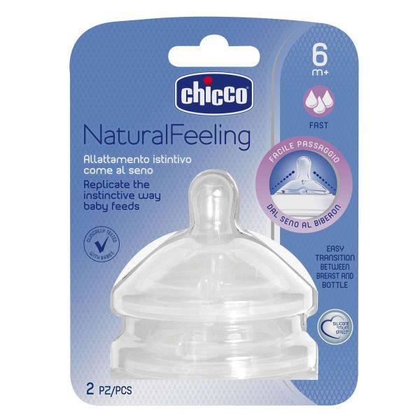 Chicco Tetina NaturalFeeling Silicone 6M  2 Unidades