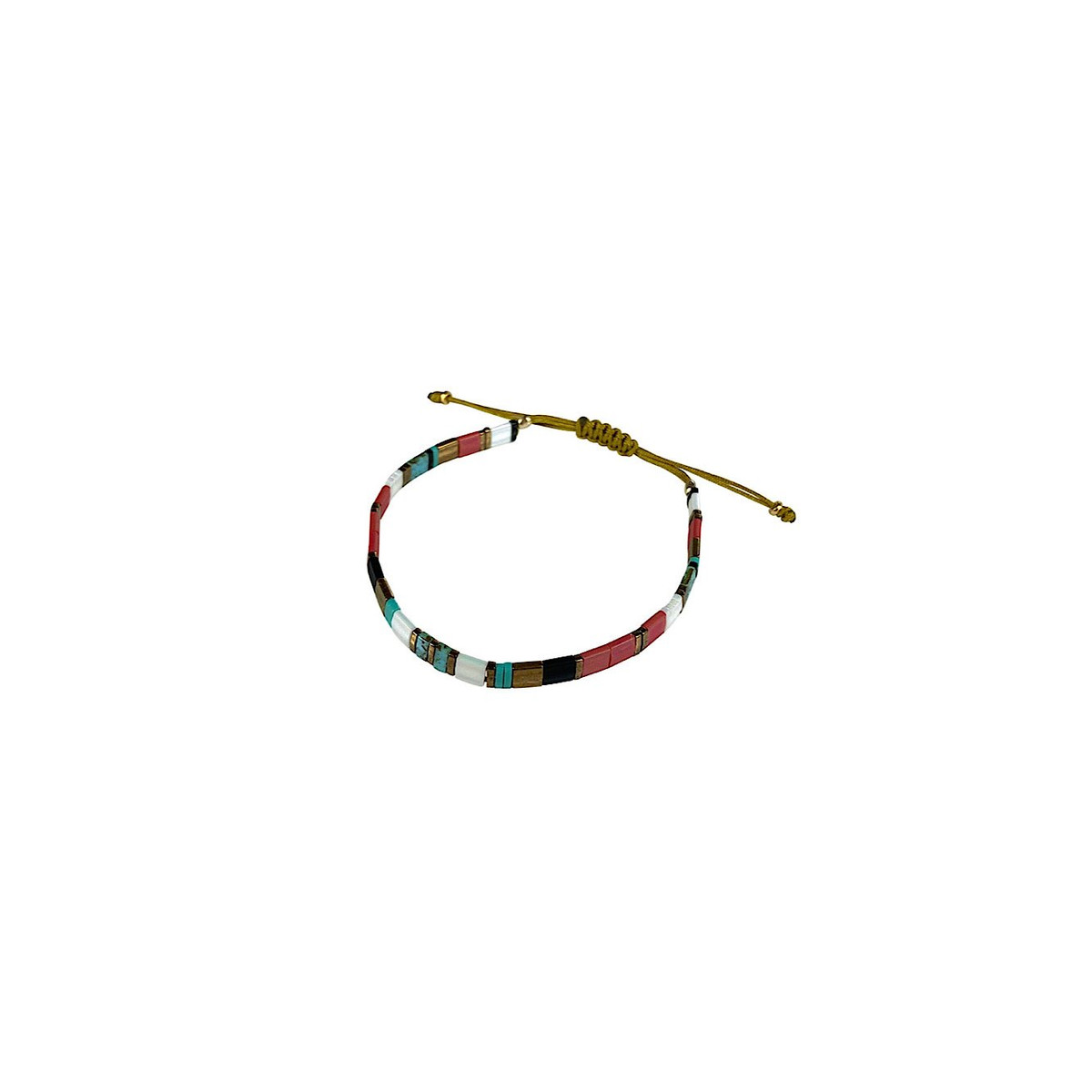 Bracelet Claire BERTEAU Colorful Perles plates en verre 5