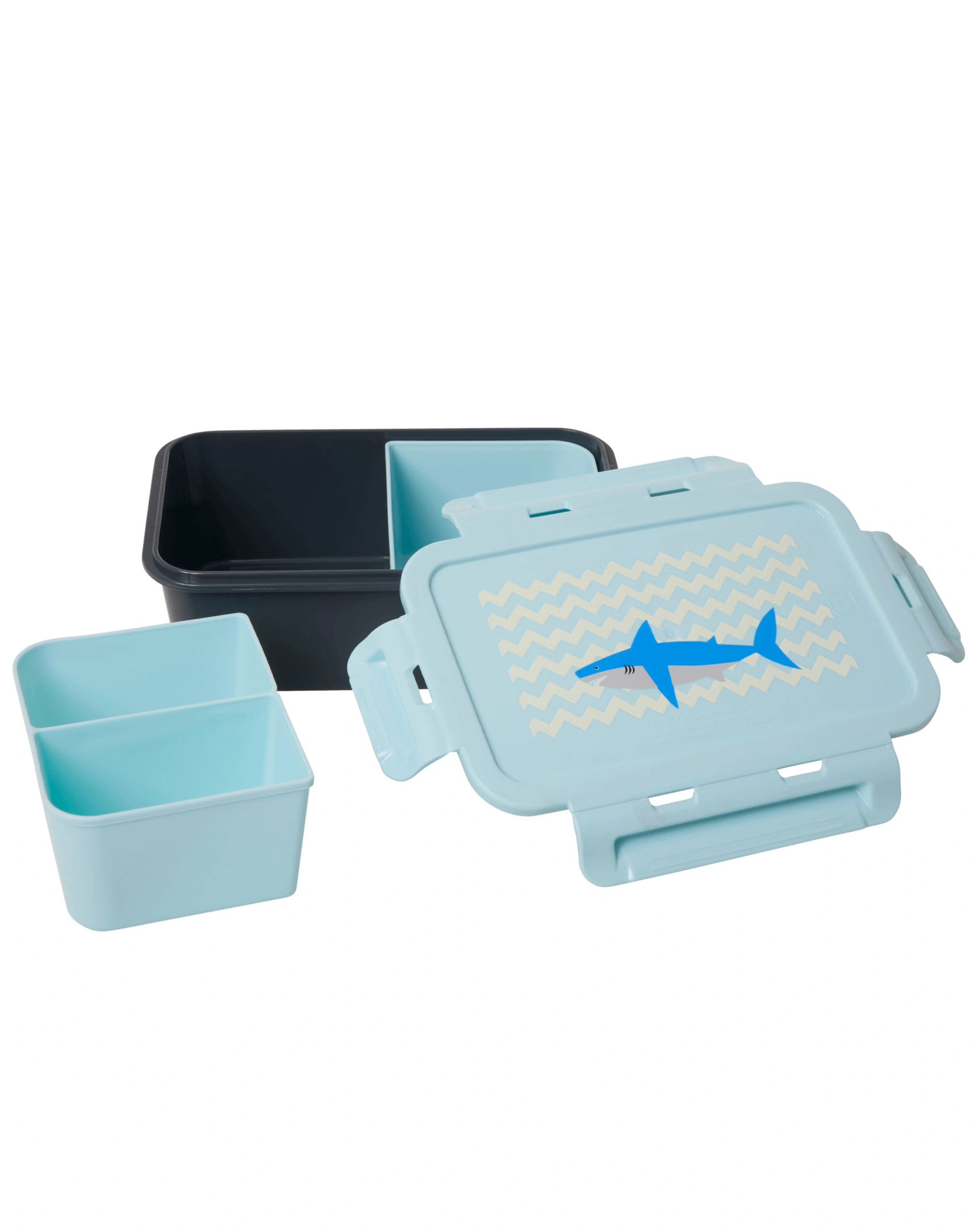 Lunchbox SHARK mit 3 Fächern in blau