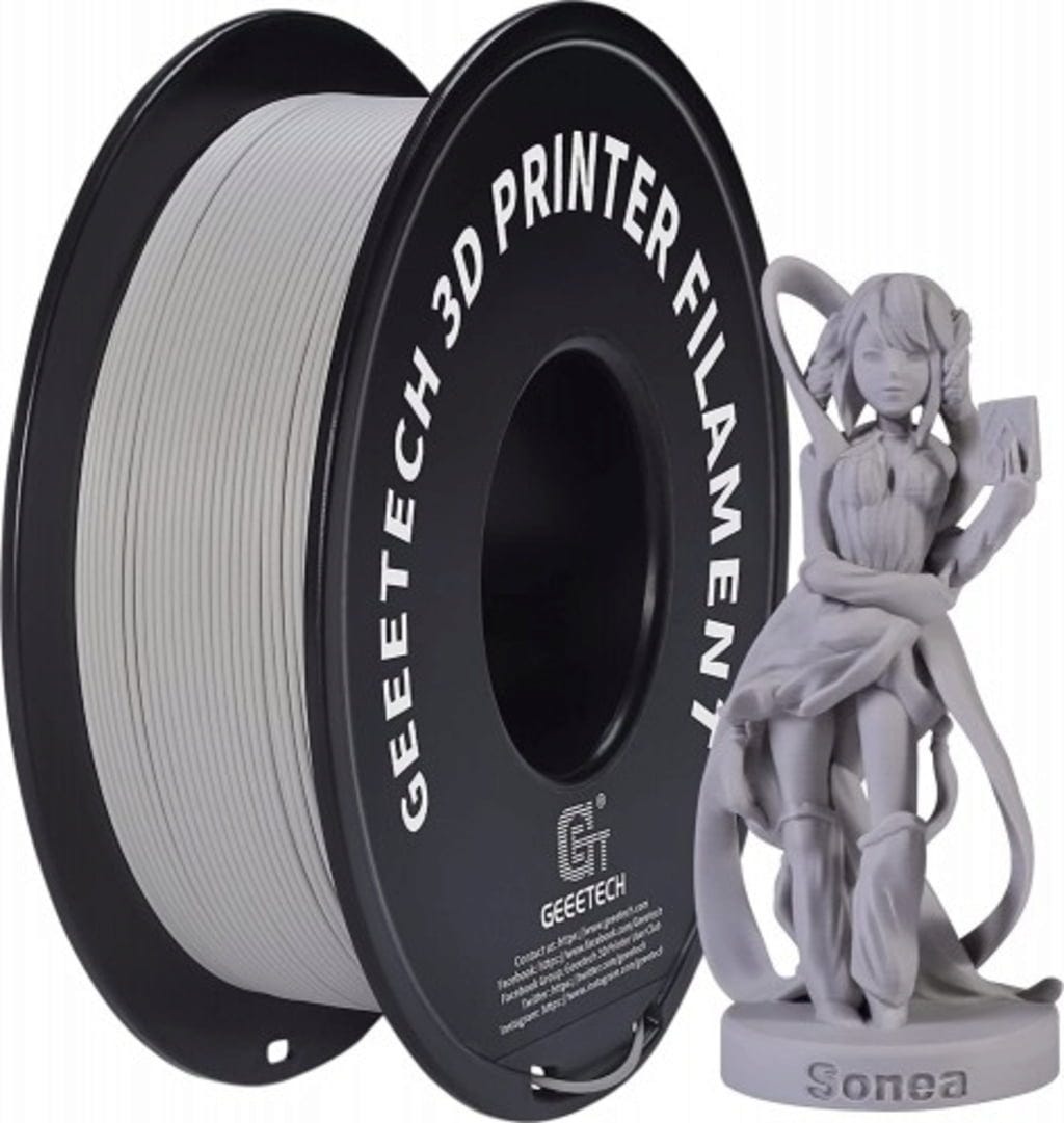 GEEETECH  PLA Matte Light Grey, 1,75 mm / 1000 g    Mattes PLA-Filament mit stärkerer Zähigkeit in Light Grey