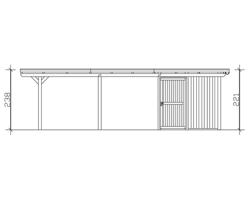 Enkele carport SKAN HOLZ Emsland incl. berging, paalankers 354 x 846 cm wit