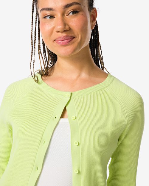 gilet maillé et côtelé pour femmes vert
