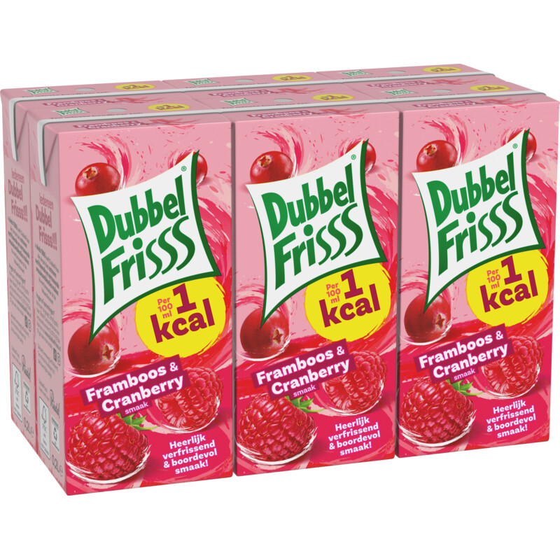 DubbelFrisss 1kcal framboos & cranberry 6-pack