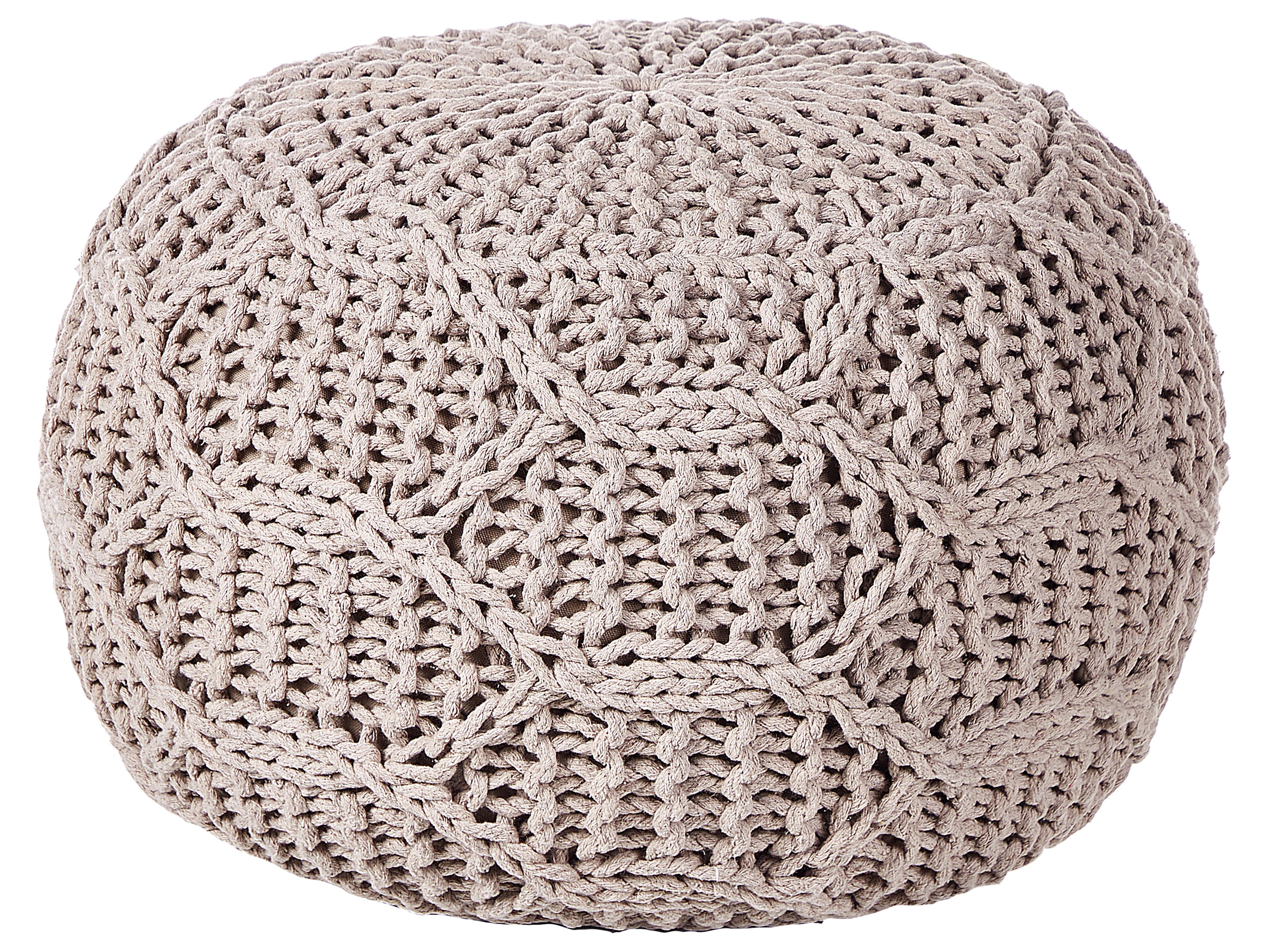 Poef Macramé TRIMAN Katoen Taupe