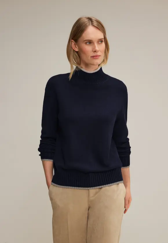 Pullover mit Stehkragen - deep blue