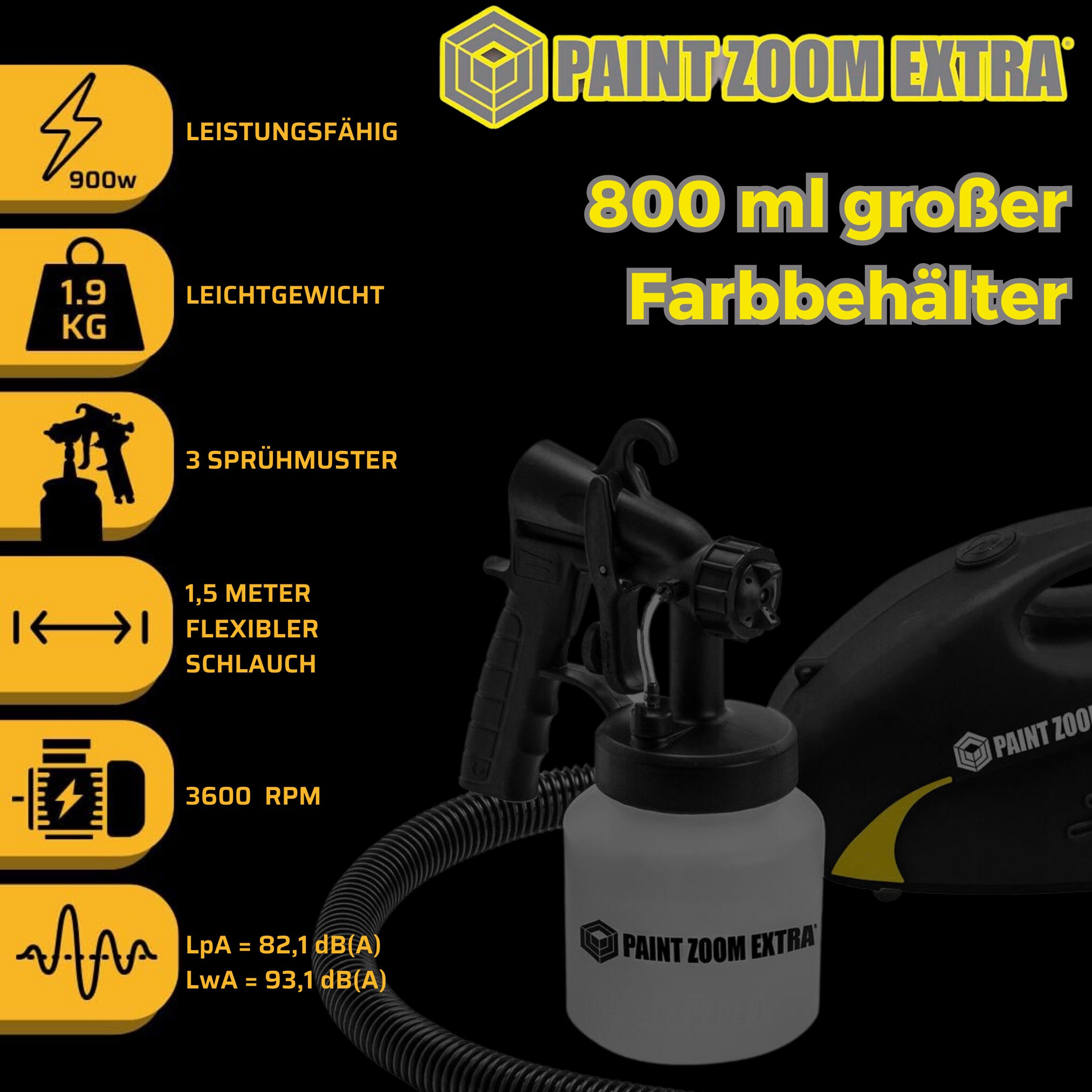 Best Direct® Farbsprühsystem, Farbsprühpistole, Farbsprühgerät Paint Zoom Extra