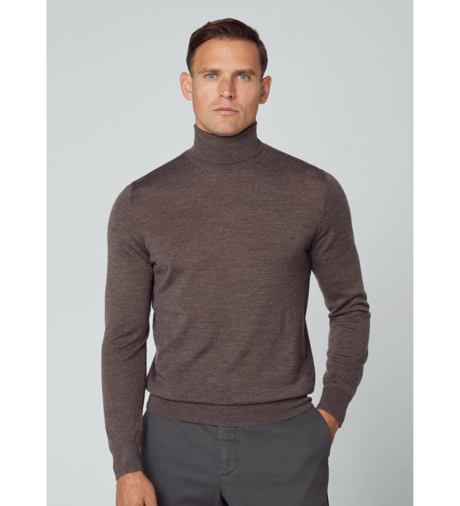 Hackett Jersey Merino Silk marrom