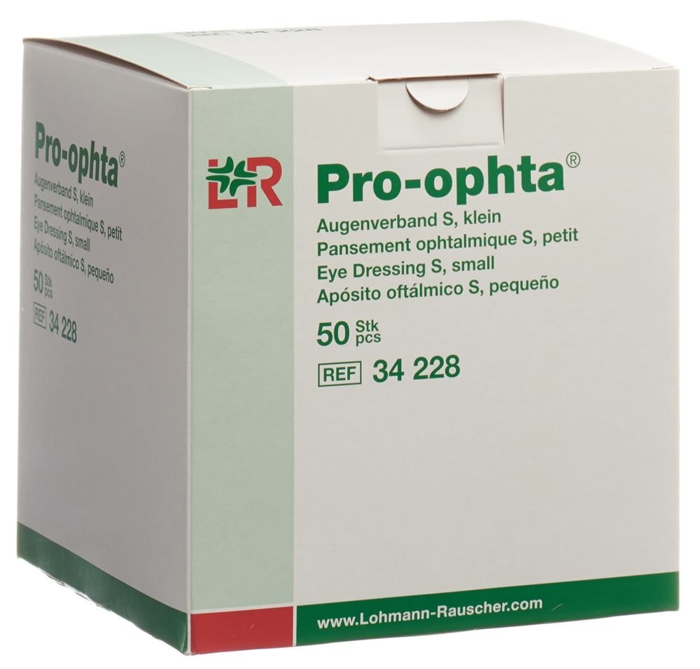 PRO OPHTA Augenverband<br>50 Stück, S, durchsichtig