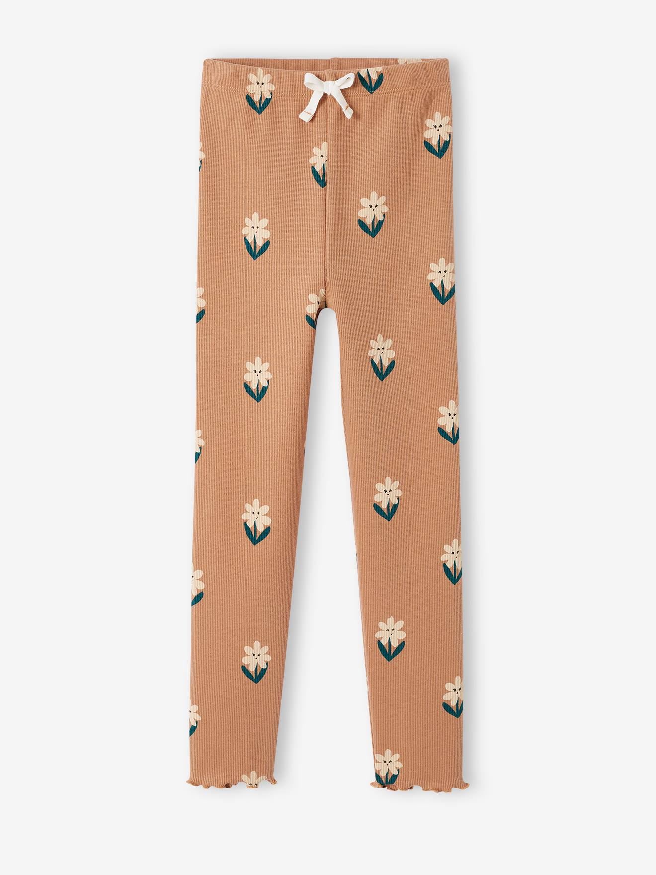 Calça legging canelada azul marinho para meninas