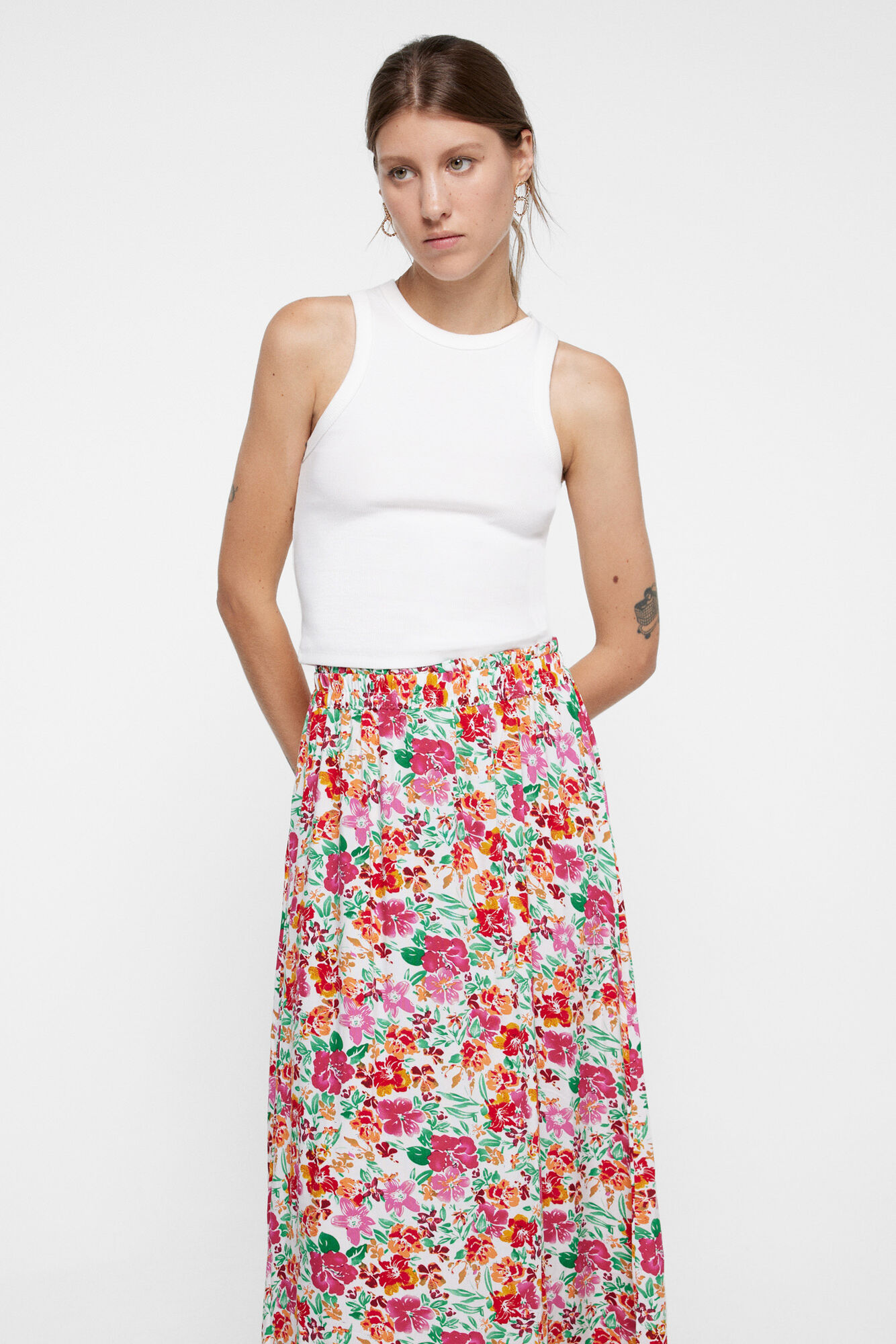 saia longa estampada