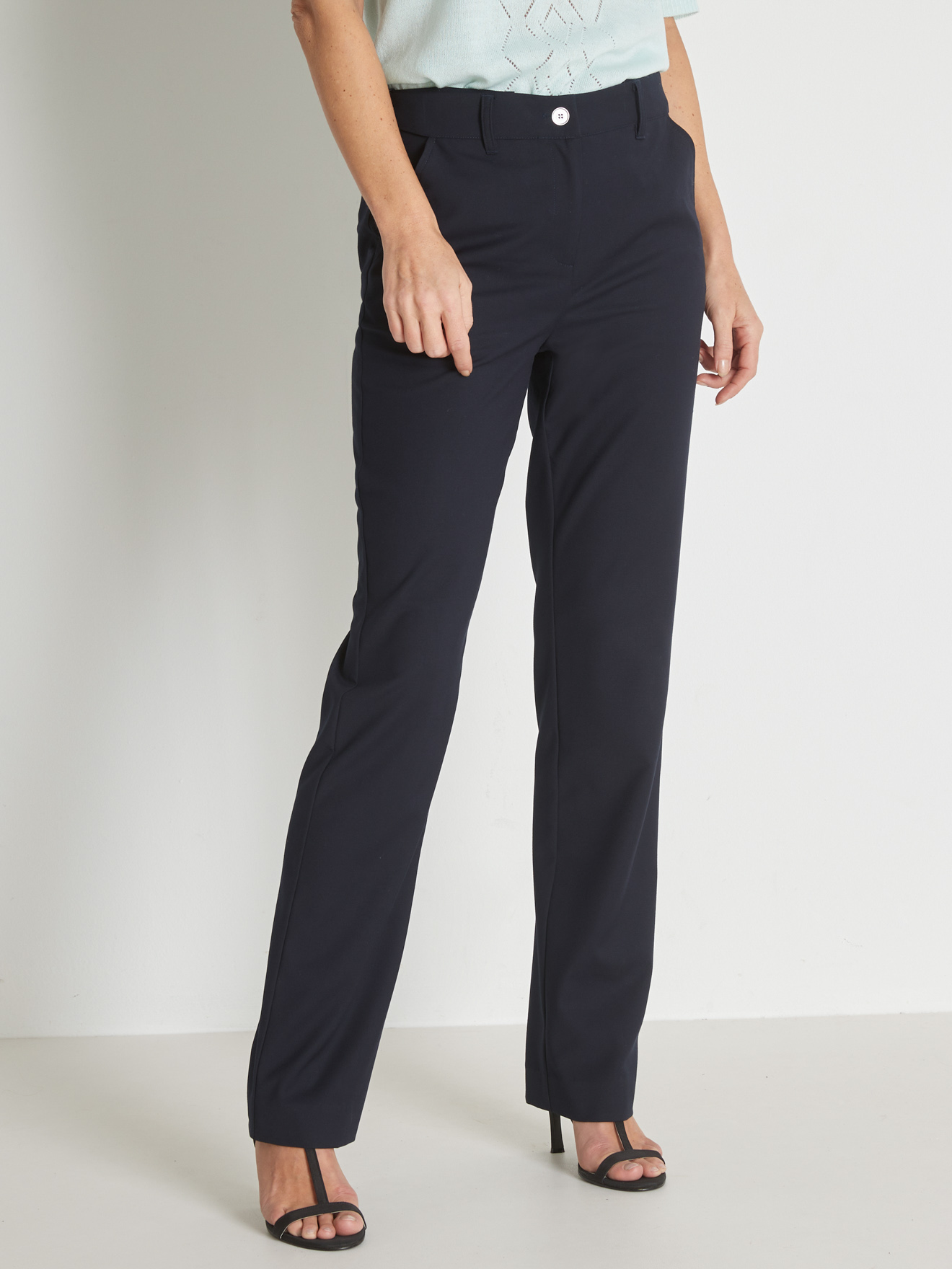 Pantalon ceinture réglable coupe droite