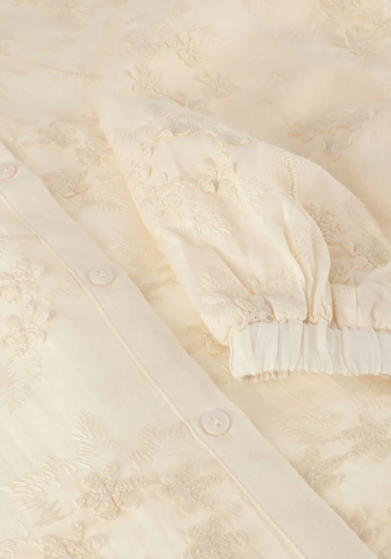 SUMMUM gebroken wit summum blouse blouse small flower 3d
