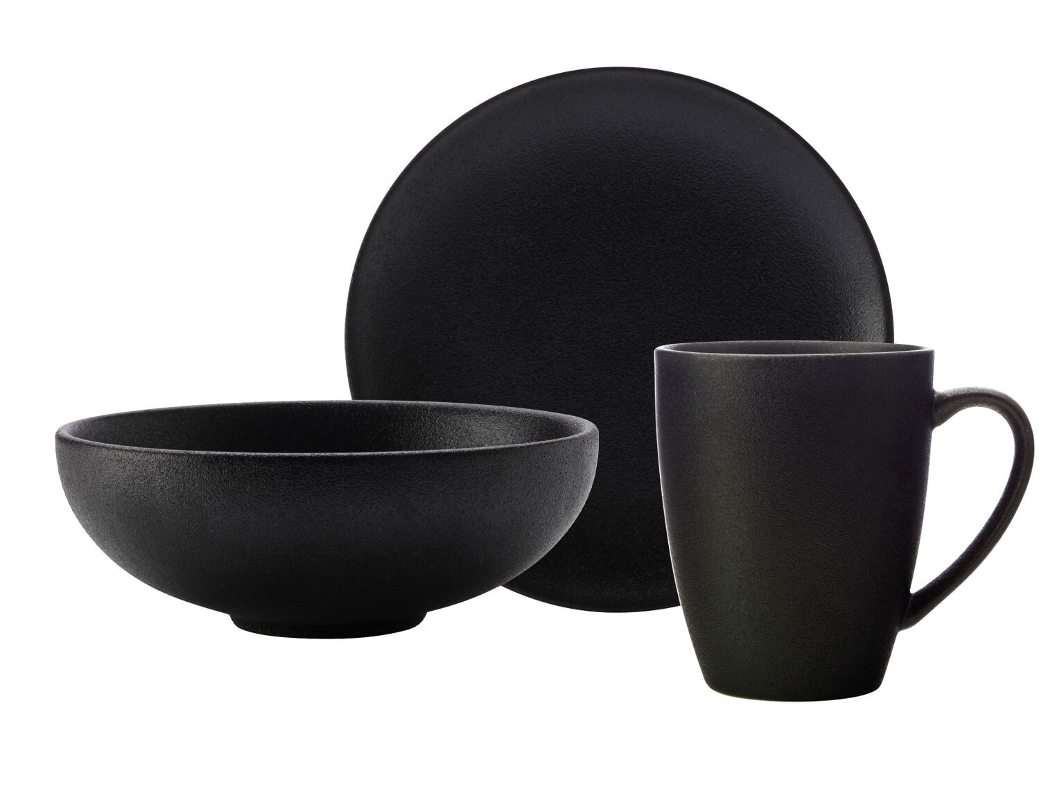 MAXWELL & WILLIAMS Teller CAVIAR BLACK 4er Set 20 cm schwarz