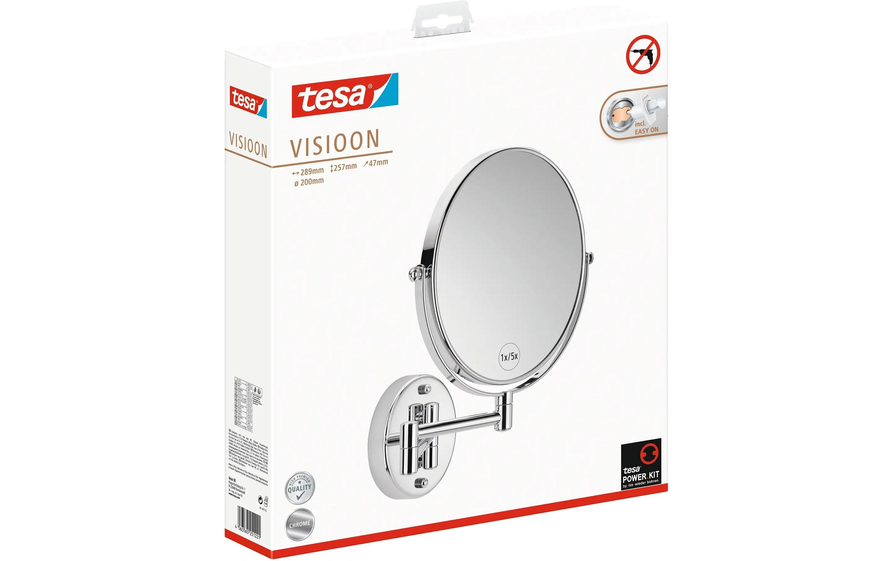 Kosmetikspiegel Visioon, schwenkbar Silber<br>Zweiseitiger Kosmetikspiegel mit elegantem Doppelgelenkarm