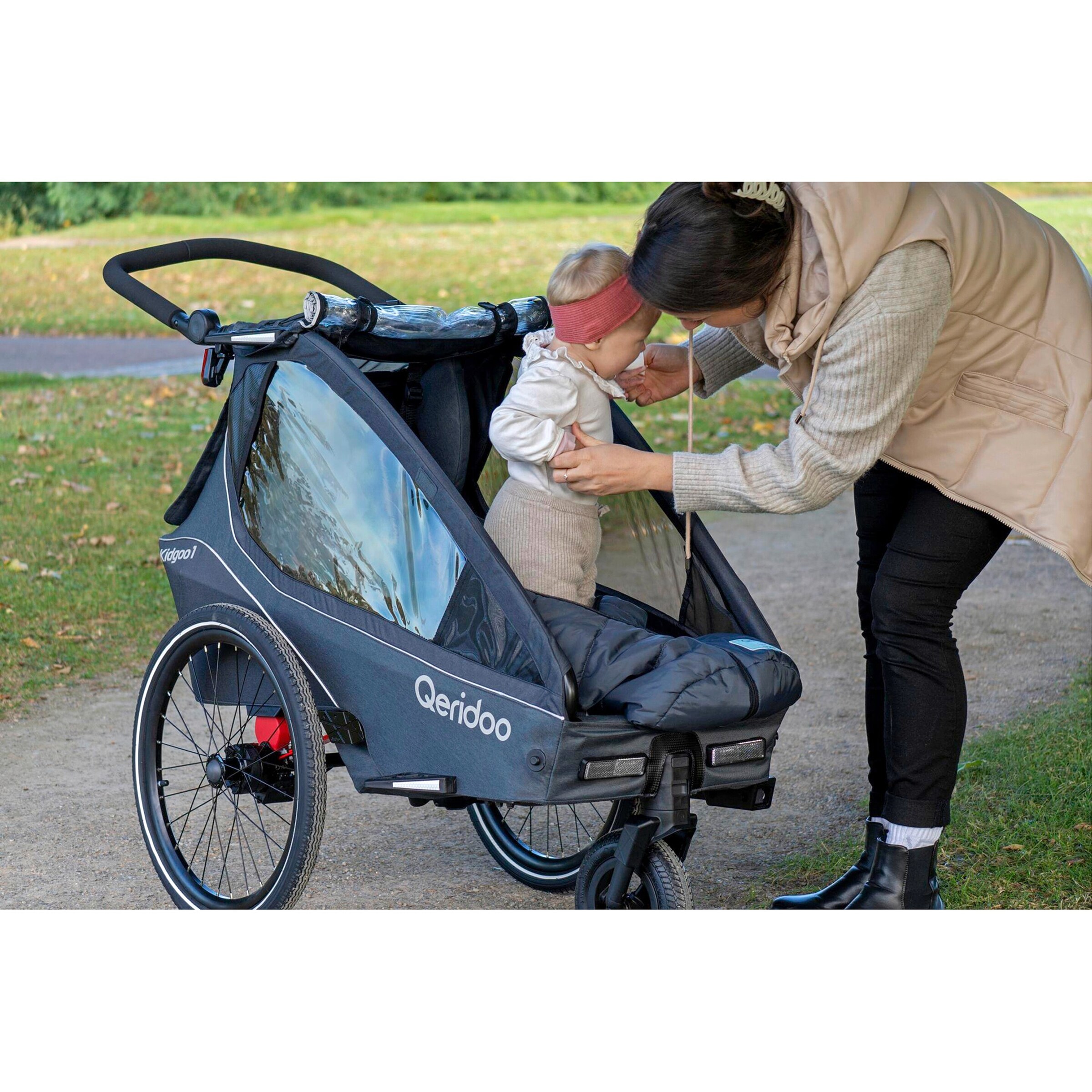 Qeridoo Fahrradanhänger Kidgoo 2 Steel Grey