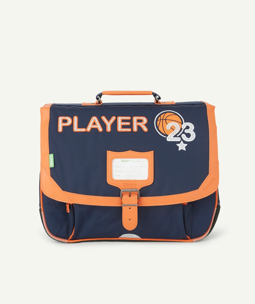 TANN'SLE CARTABLE BLEU MARINE ET ORANGE PLAYER