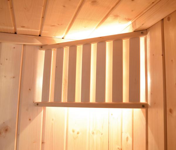 Weka Ecksauna Valida mit Glastür und Fenster