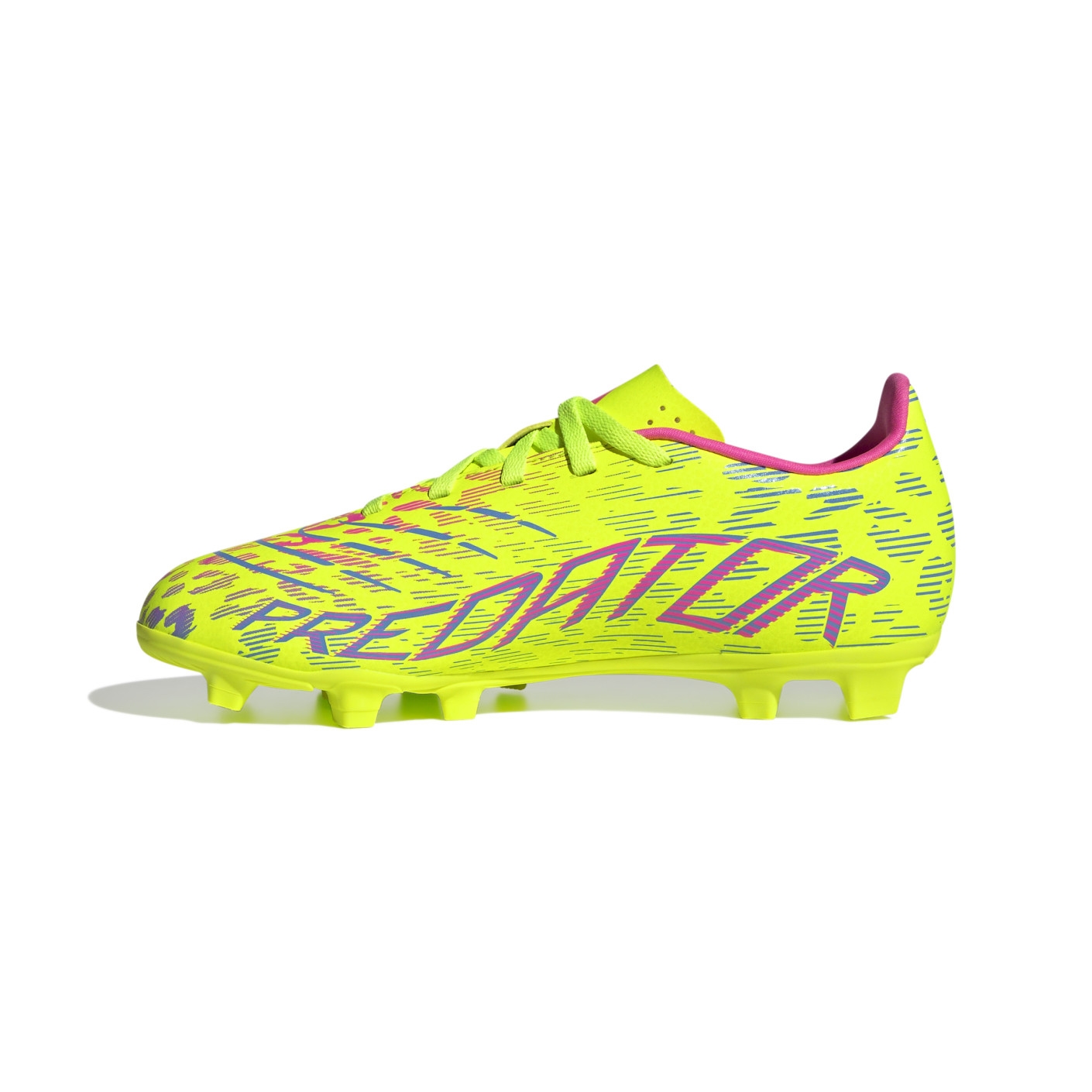 Adidas Predator Club Gras / Kunstgras Voetbalschoenen (MG) Kids Neongeel Blauw Roze