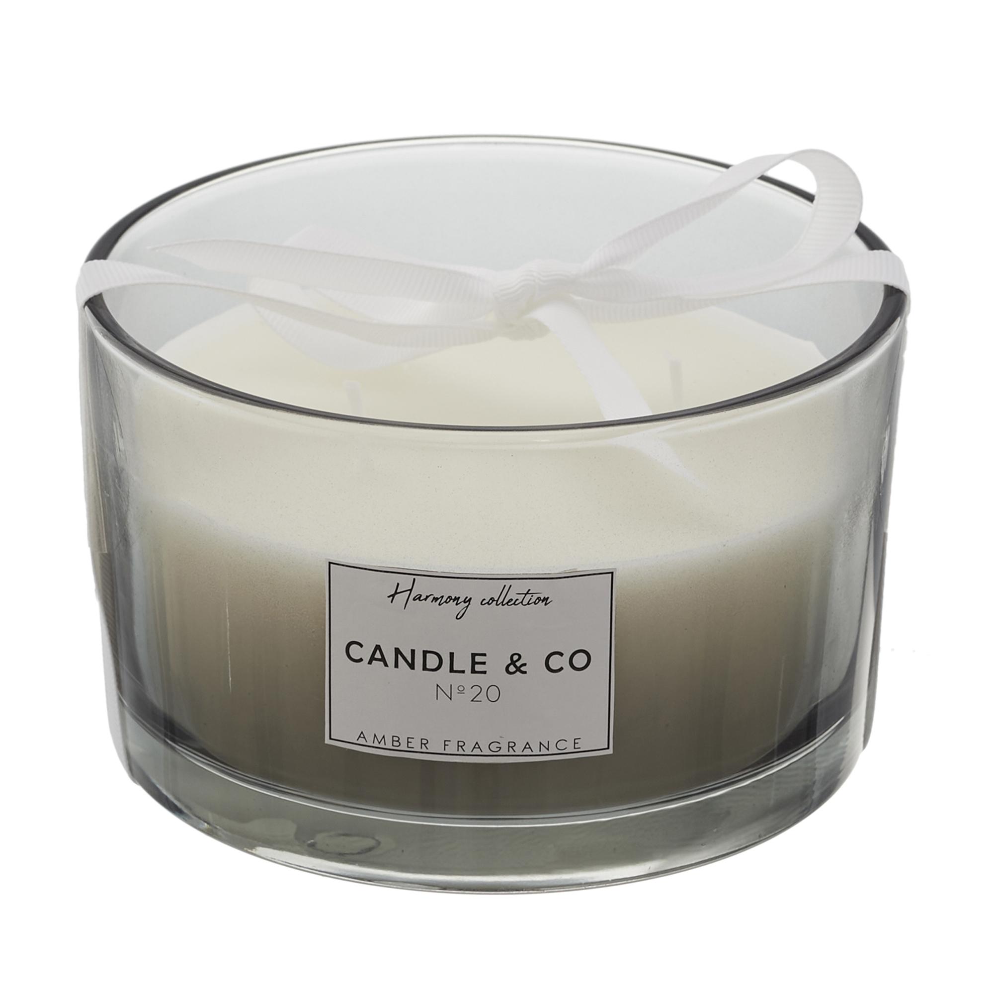 BOUGIE PARFUMEE 3 MECHES GRIS HARMONY D13CM