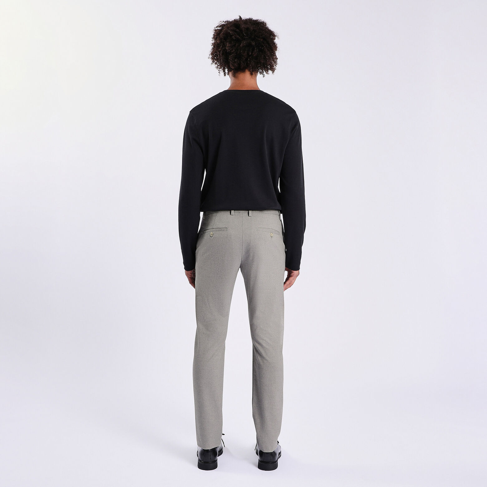 Pantalon chino slim motif chevron Gris clair