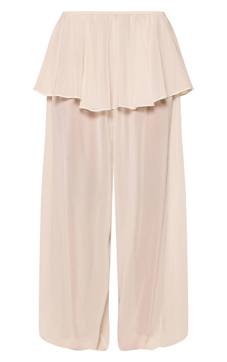 Crème Pantalon Ballon En Mousseline À Superposition De Volants