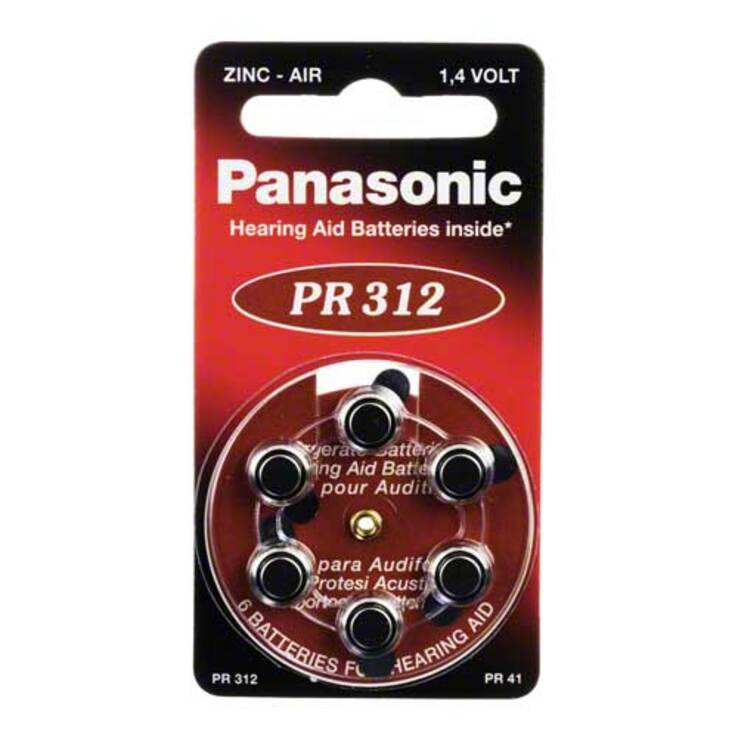 Batterien für Hörgeräte Panasonic PR 312, 6 St