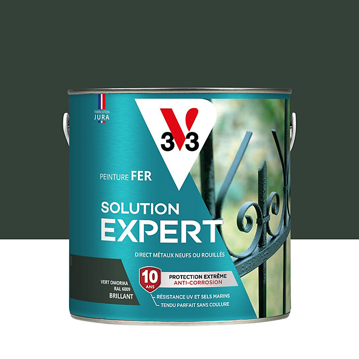 Peinture extérieure fer Solution expert vert omorika brillant V33 2L
