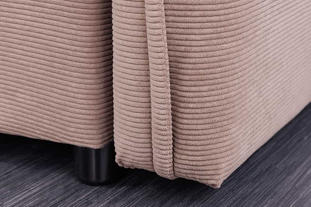 Design Schlafsofa APARTMENT 215cm taupe Cord 3-Sitzer Couch inkl. Bettkasten Kissen
