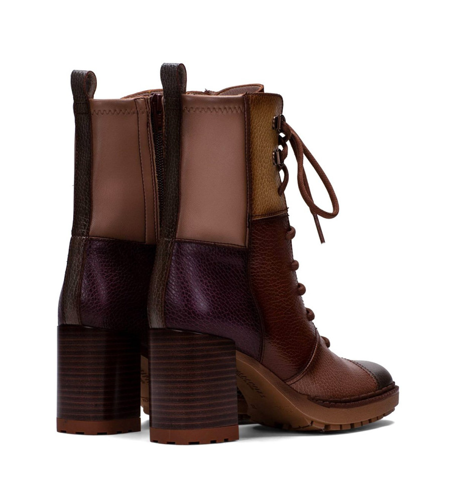 Botas de cano curto Hispanitas Michelle em couro marrom - Salto de 7 cm -
