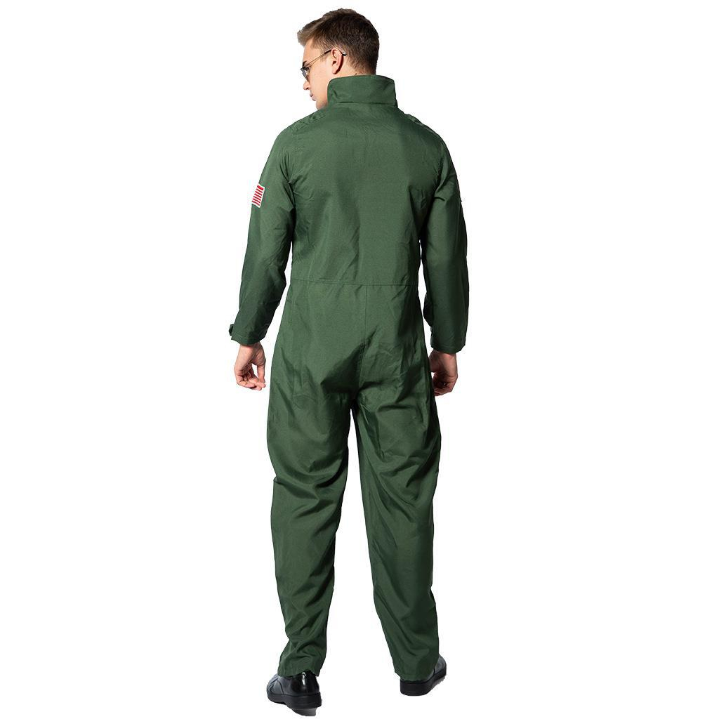 (160-180cm) Fasnachts Erwachsenen Kostüm Kampfjet Pilot Overall Verkleidung für Motto Partys / Halloween - Grün