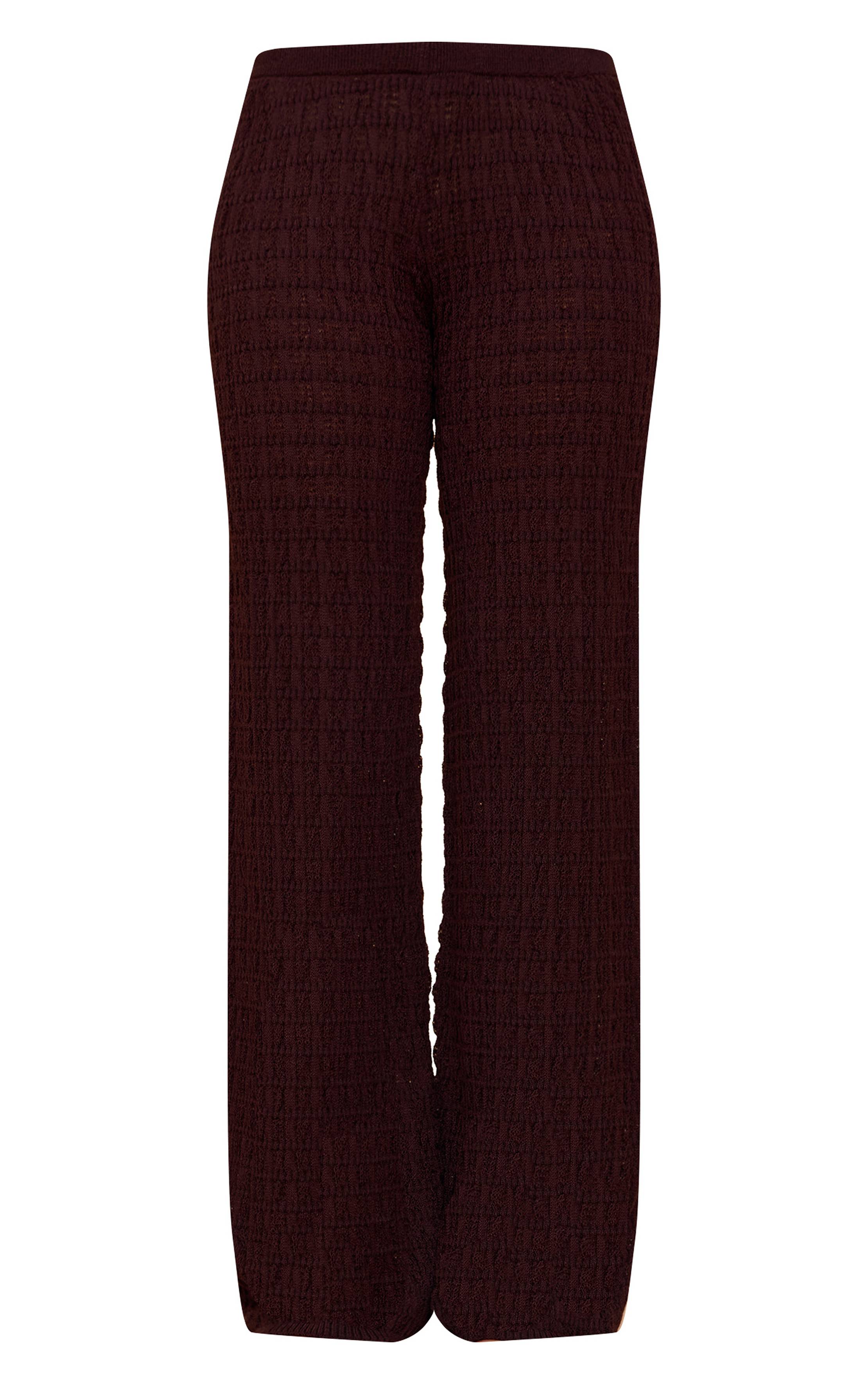 Chocolat Pantalon En Maille Texturée