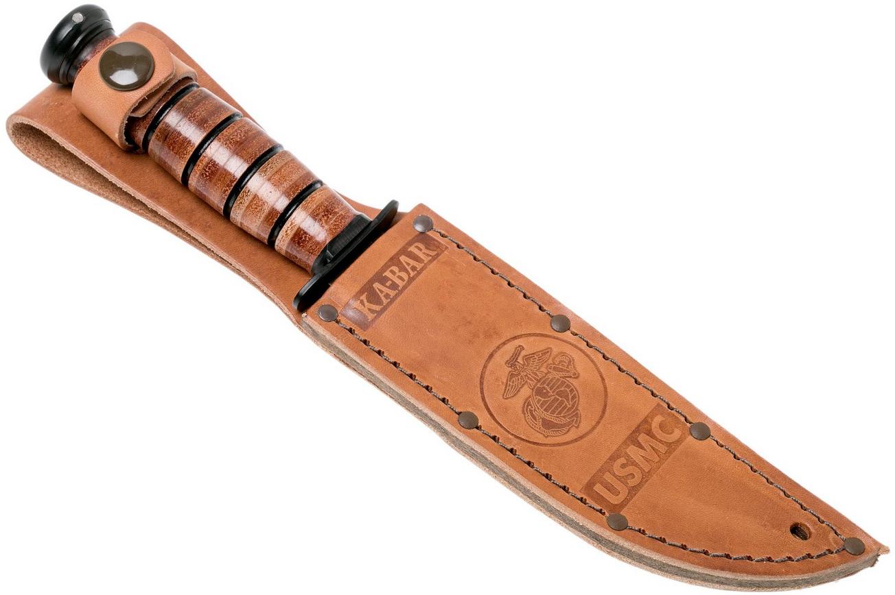 KA-BAR Short USMC Knife 1250, leather sheath